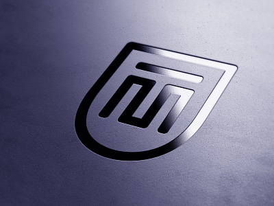 MT bank company finance flat logo mockup mt shield