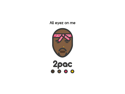 Tupac 2pac drawing flat illustration minimalist vector