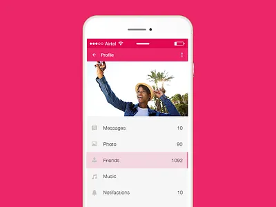 Mobile UI- Profile flat ui iphone 6 ui material design mobile ui profile ui