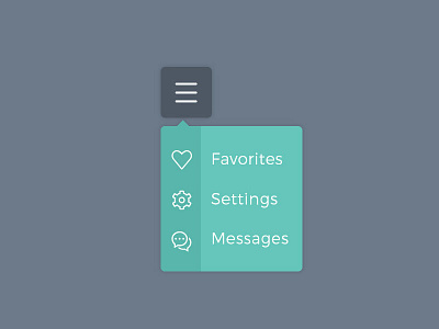 Dropdown 027 dailyui dropdown favorites flat green kit menu messages settings ui