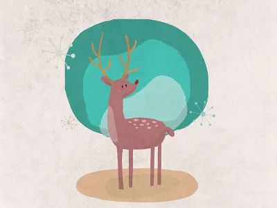 Deer christmas deer digital illustration vectorial