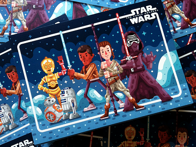 Postcards ready! adobe illustrator books c3po graphic illustration movies r2d2 star wars the force awakens