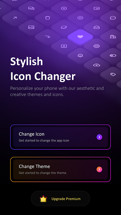 Stylish Icon Changer app app design branding design graphic design illustration logo typography ui