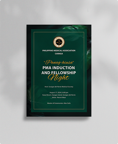 Design Package | PMA Caraga: Induction & Fellowship Night certificate event package flyer graphic design illustrator photoshop program