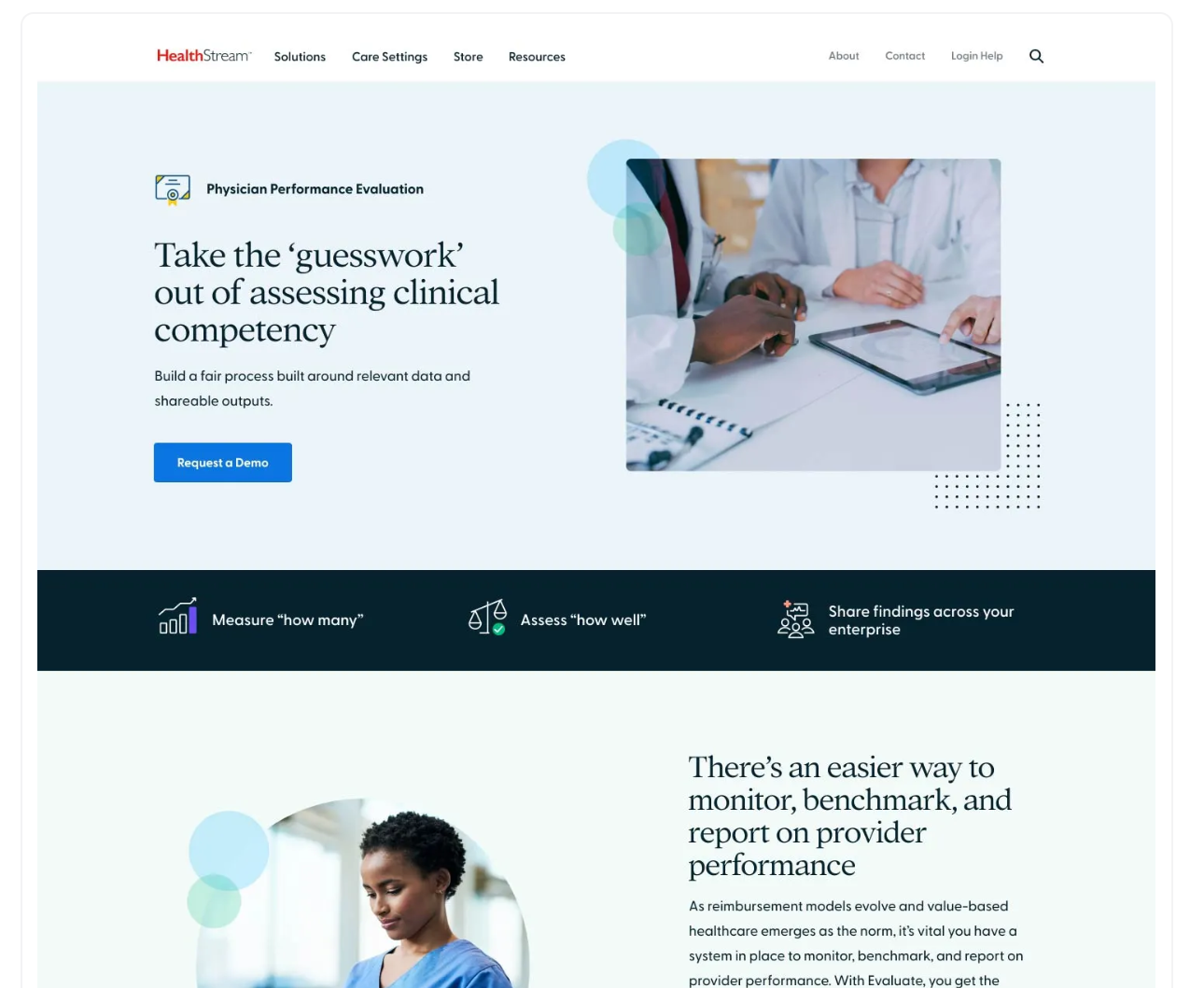 Performance Evaluation Page for HealthStream branding graphic design ui ux web design