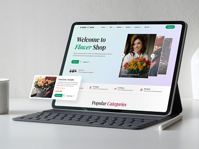 Flower Shop – Website Design for Local Florists (Homepage) business case study colourful ecommerce florists flowers homepage landing landing page market online store shop shopping store ui user experience web app web ui website website design