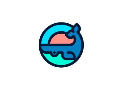 whale circle icon logo sea sign sun symbol whale