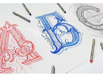 Abc black custom lettering handlettering ink lettering retro type typography vintage