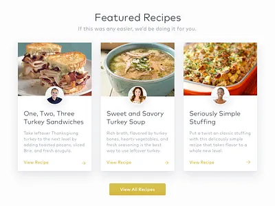 Bon! Recipes clean curated design featured food minimal photography recipes section simple ui web