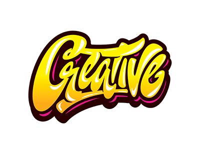 vector "Creative" art hand lettering logo print sketch type