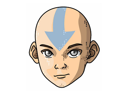 The Last Airbender!! Aang!! air airbender anime art cartoon character head last portret vector