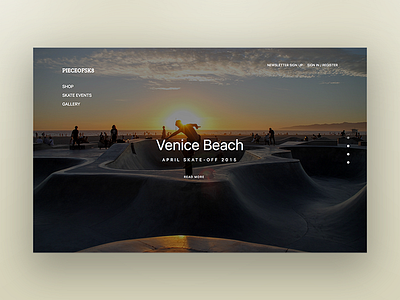 Skateboard Community Website Homepage fullscreen homepage modern new skate skateboard ui website