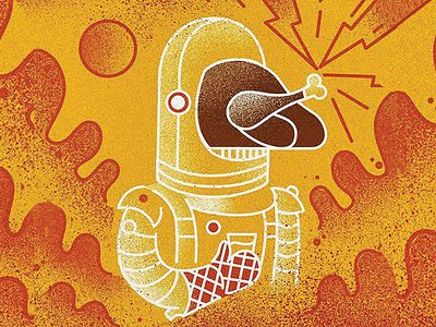 Thanksgiving. cooking illustration robot thanksgiving turkey