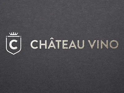 Chateau Vino logo - Paper mockup crest crown logo logotype minimal mockup vintage wijn wine winery