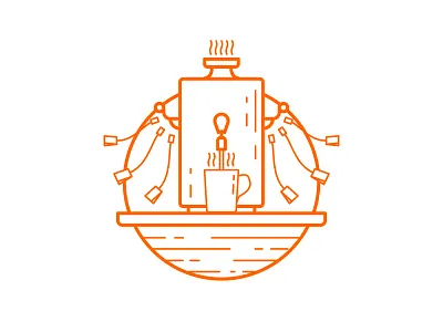 Tea bar bar drink hot icon illustration orange outline samovar stroke tea totem