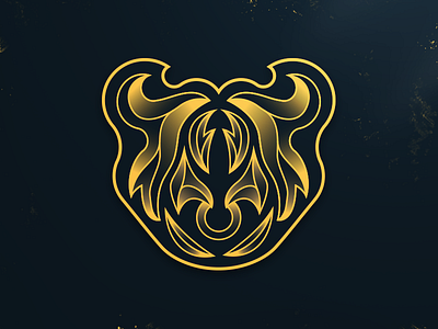 Golden Bull animals branding bull gold logo tshirt