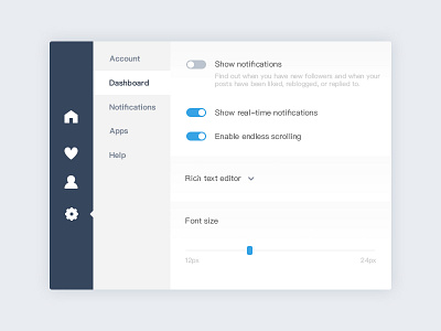 Day007 | Settings button setting switch tumblr ui