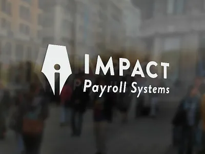 Impact Payroll Systems B i impact ink logo payroll pen quill signature
