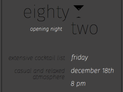 Eighty-Two bar cocktail invitation luxury