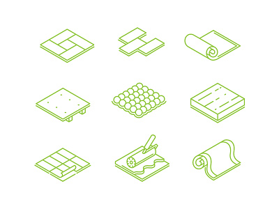 Icons for flooring online store design house icons outline stroke