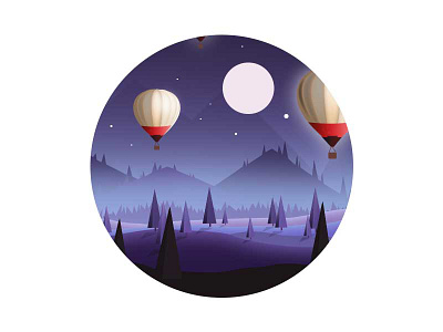 Hot Air Balloon Night air balloon day hot illustrations night ui