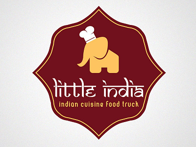 Little India checf cook cuisine elephant food truck identity india indian logo