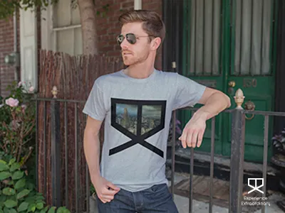 T-shirt mock up for EX guy logo mockup shirt t shirt