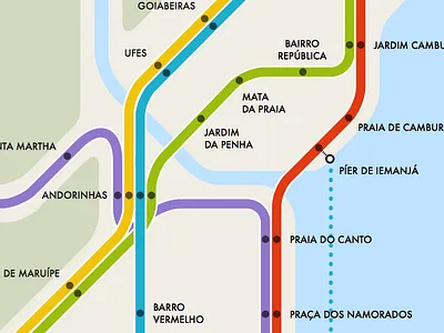 Imaginary metro map of Vitória illustration map metro railway subway vector