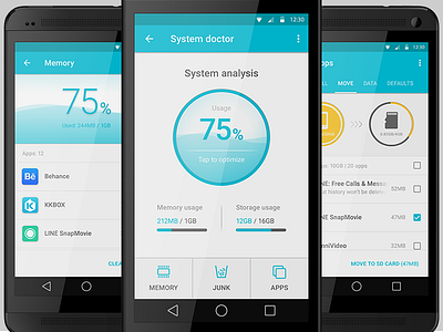 AndroCare android app interface design material design ui ux