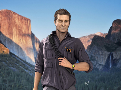 Bear Grylls Illustration art bear grylls design famous illustration survival
