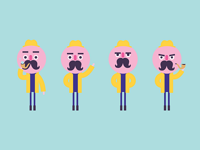 Benson Character Sheet 1000heads benson black friday bubbles character face fisherman illustration man moustache pipe