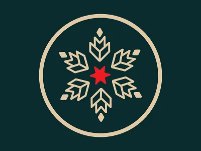 Star green holiday minnesota patch red snow star