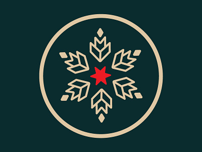 Star green holiday minnesota patch red snow star