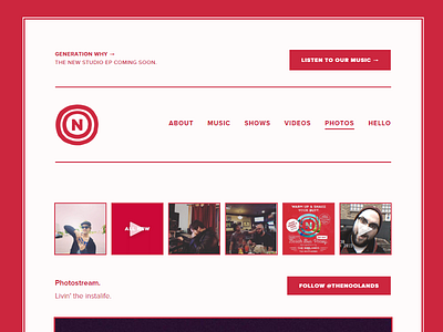 The Noolands Website - Part II band brand css minimal music red squarespace two tone website