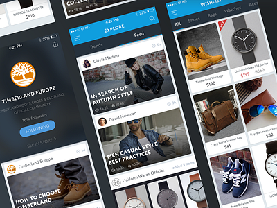 TREND UI KIT – Soon cart e commerce feed ios mobile news profile shop social ui ux wishlist