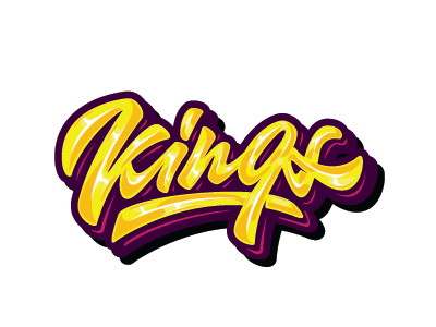 print "Kings" art hand lettering logo print sketch type