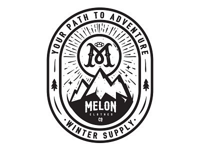 Melon Winter Badge american badge lettering melon melonclothes typography vector vintage winter