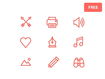 Free Icons arrow freebie icons like love pen print search sound speaker