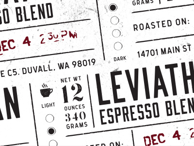 Espresso branding coffee label stamp typography