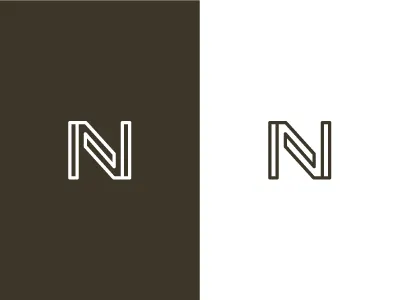 N abstract alphabet lines logo mark n