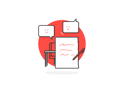 Project Flow - Meeting with Client briefing client flat flow illustration meeting notes process project red talk