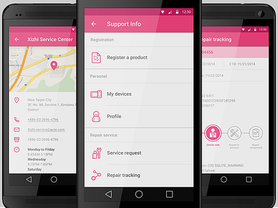 AndroCare android app interface design material design ui ux