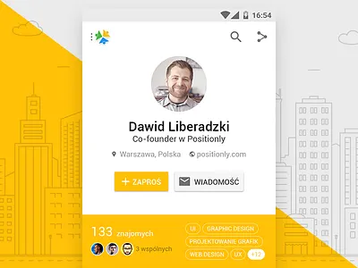 GoldenLine Material golden material mobile profile ui yellow