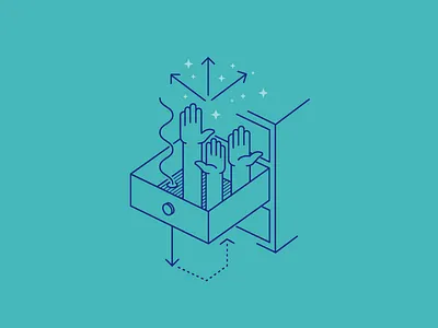 Community Illustration arrows community drawer hands illustration