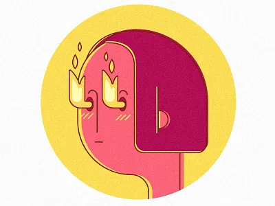 When you are looking at your old artwork art emoji emotion face fire fun girl illustration minimal sticker