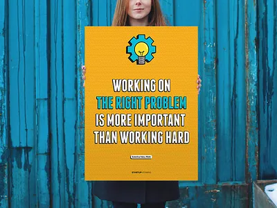 Working on the right problem is more important than working hard buy design office poster quote shop startup store