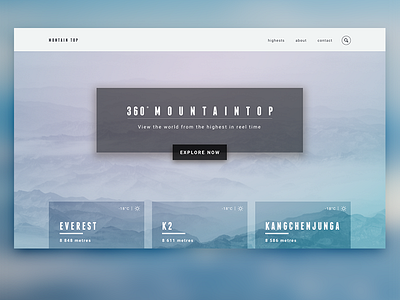 #DailyUI #03 - Landing page dailyui landing montains page ui