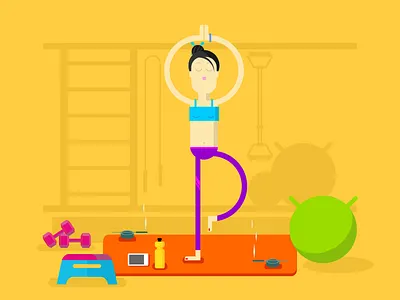 Fitness yoga exercise fitness flat girl illustration kit8 sport vector yoga