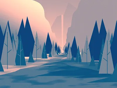 The Road composition illustration mountain shade shadow tree