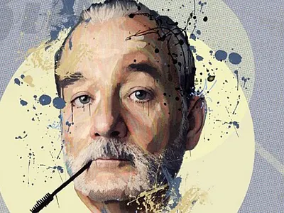 Murray Exploration bill murray collage design illustration in progress mixed media photoshop